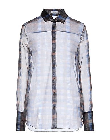 FERRAGAMO Checked shirt Dark brown 100% Polyester