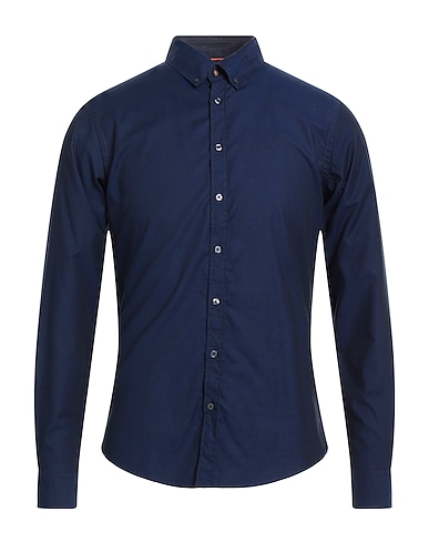 SUN 68 Solid colour shirt Navy blue 98% Cotton, 2% Elastane