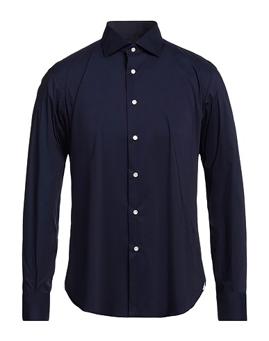 MATTABISCH Camicia tinta unita Blu notte 75% Cotone, 22% Poliestere, 3% Elastan