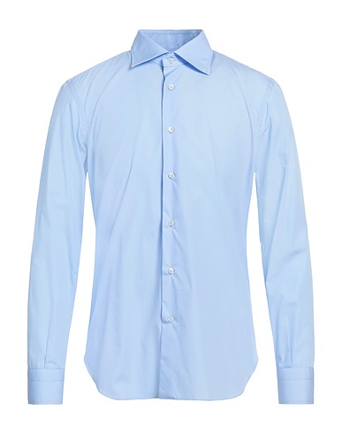 MATTABISCH Solid colour shirt Light blue 100% Cotton