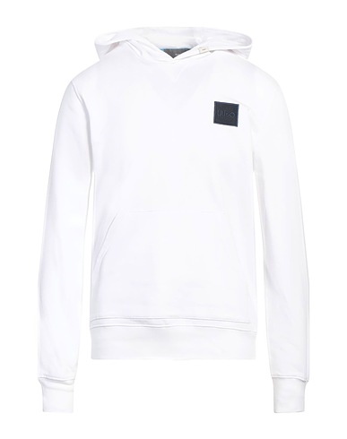 LIU •JO MAN Hooded track jacket  White 90% Cotton, 10% Polyester