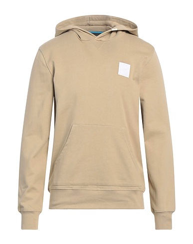 LIU •JO MAN Hooded track jacket  Beige 90% Cotton, 10% Polyester