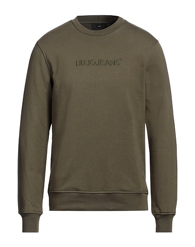 LIU •JO MAN Sweatshirt Military green 100% Cotton, Elastane