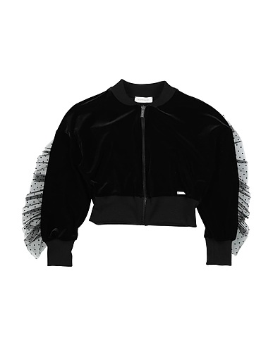 MONNALISA Sweatshirt Black 90% Polyester, 10% Elastane, Nylon