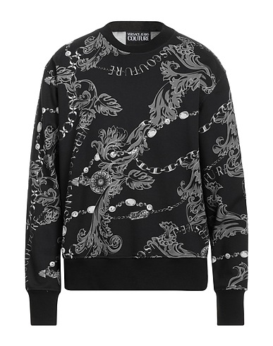 VERSACE JEANS COUTURE Sweatshirt Black 100% Cotton, Elastane