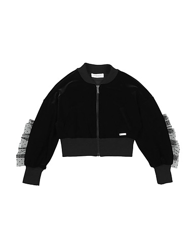 MONNALISA Sweatshirt Black 90% Polyester, 10% Elastane, Polyamide