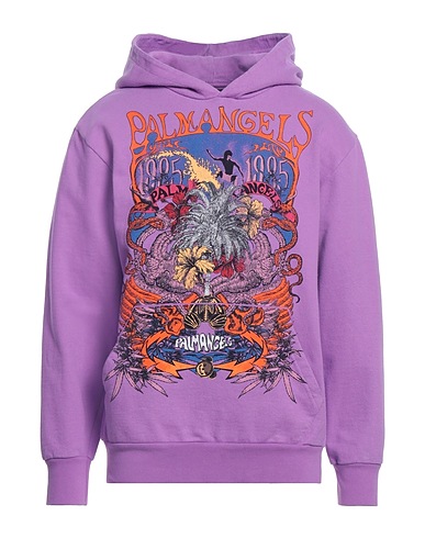 PALM ANGELS Hooded track jacket  Mauve 100% Cotton