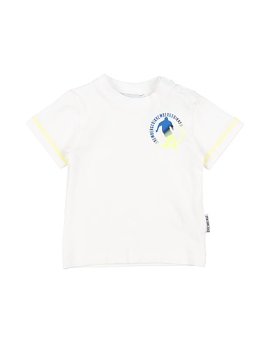 BIKKEMBERGS T-shirt Off white 95% Cotton, 5% Elastane