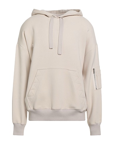 ROBERTO COLLINA Hooded track jacket  Ivory 65% Polyester, 33% Viscose, 2% Elastane