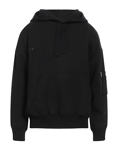 ROBERTO COLLINA Hooded track jacket  Black 65% Polyester, 33% Viscose, 2% Elastane
