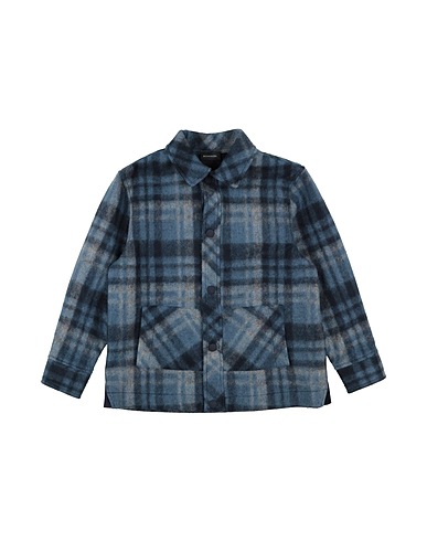 MONNALISA Camicia fantasia Avio 76% Poliestere, 13% Acrilico, 11% Lana Vergine, Cotone, Elastan