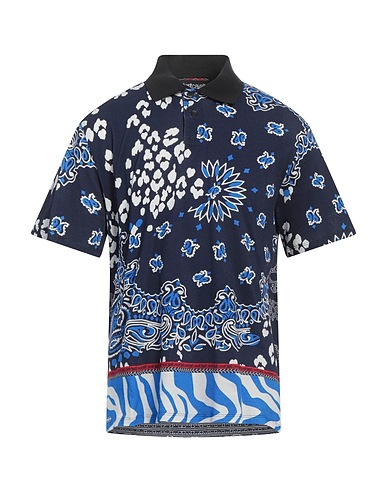 JUST CAVALLI Polo shirt Navy blue 100% Cotton, Viscose, Polyamide, Elastane