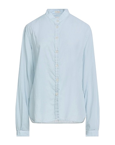 MASSIMO ALBA Solid color shirts & blouses Sky blue 92% Cotton, 8% Cashmere