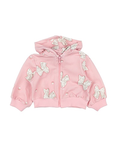 MONNALISA Hooded track jacket  Pink 95% Cotton, 5% Elastane