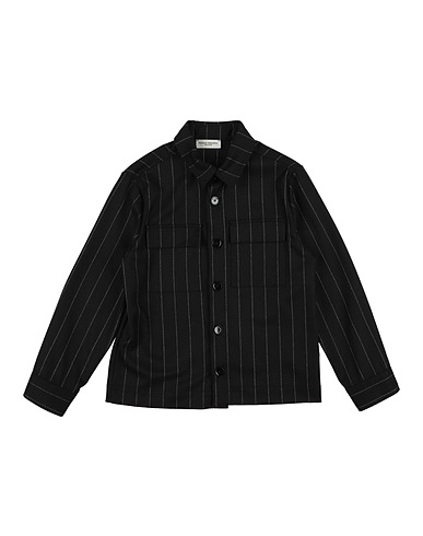 PAOLO PECORA Patterned shirt Black 64% Polyester, 34% Viscose, 2% Elastane