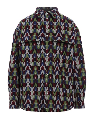 VALENTINO GARAVANI Patterned shirt Green 65% Wool, 30% Polyester, 5% Polyamide, Cotton