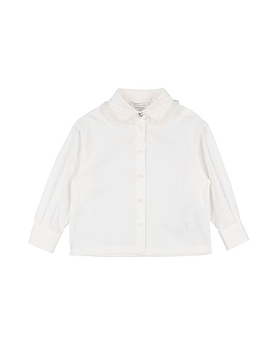 MONNALISA Solid colour shirts & blouses White 100% Cotton, Polyester