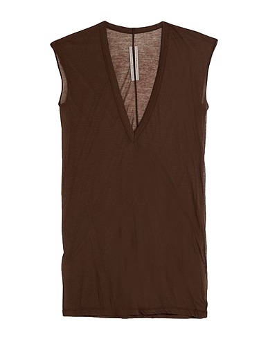 RICK OWENS Basic T-shirt Brown 100% Cotton