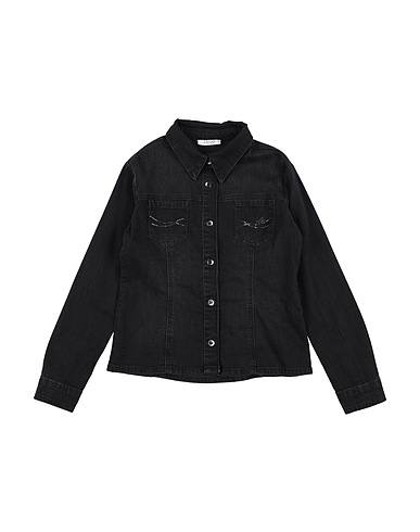 LIU •JO Denim shirt Black 98% Cotton, 2% Elastane