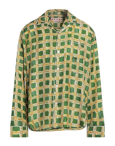 MARNI Checked shirt Green 100% Silk