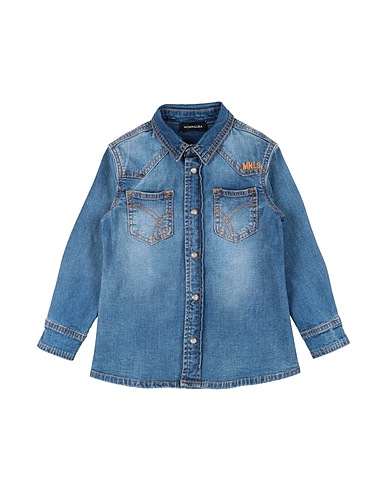 MONNALISA Denim shirt Blue 98% Cotton, 2% Elastane