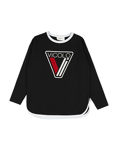 VICOLO T-shirt Black 90% Cotton, 10% Elastane