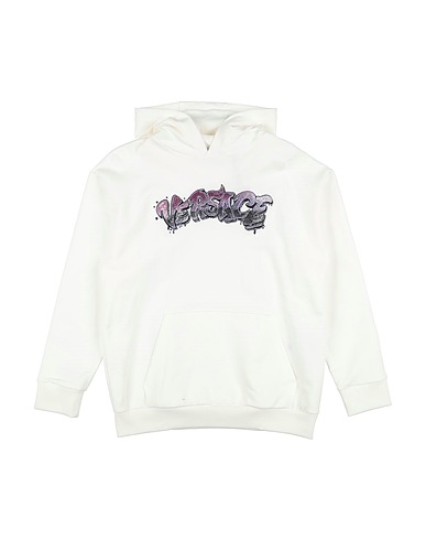 VERSACE YOUNG Felpa Off white 100% Cotone, Viscosa, Poliestere, Vetro, Elastan