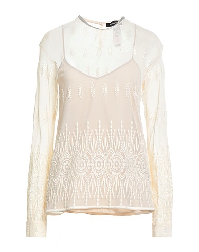 FABIANA FILIPPI Top Cream 71% Cotton, 23% Polyamide, 6% Polyester, Ecobrass
