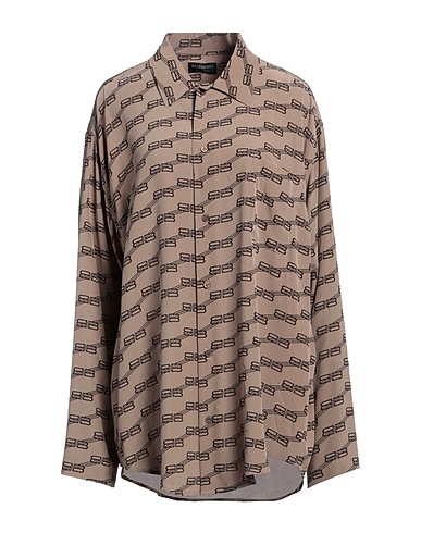 BALENCIAGA Patterned shirts & blouses Khaki 100% Silk