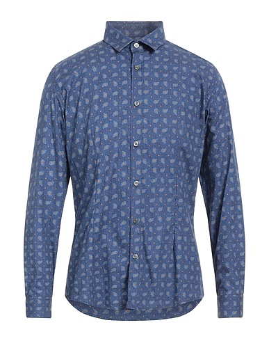 GREY DANIELE ALESSANDRINI Patterned shirt Blue 100% Cotton