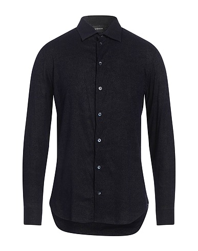 EMPORIO ARMANI Patterned shirt Midnight blue 100% Viscose