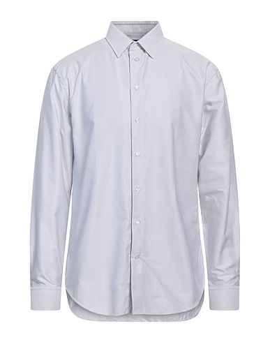 EMPORIO ARMANI Solid color shirt Light grey 100% Cotton