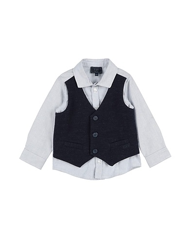 FAY Camicia fantasia Blu notte 100% Cotone, Lana, Poliammide, Poliestere