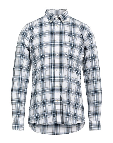 BARBOUR Checked shirt Slate blue 100% Cotton