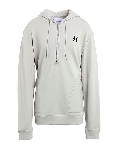 RICHMOND X Hooded track jacket  Light grey 100% Cotton