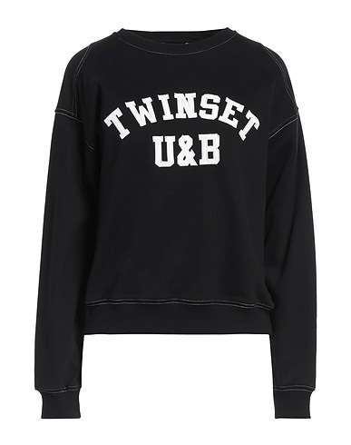 TWINSET Φούτερ Μαύρο 90% Βαμβάκι, 10% Πολυεστέρας, Ελαστάνη