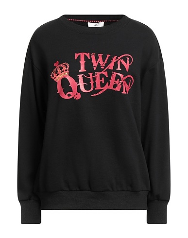 TWINSET Felpa Nero 80% Cotone, 20% Poliestere, Elastan