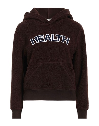 SPORTY & RICH Hooded track jacket  Dark brown 100% Polyester