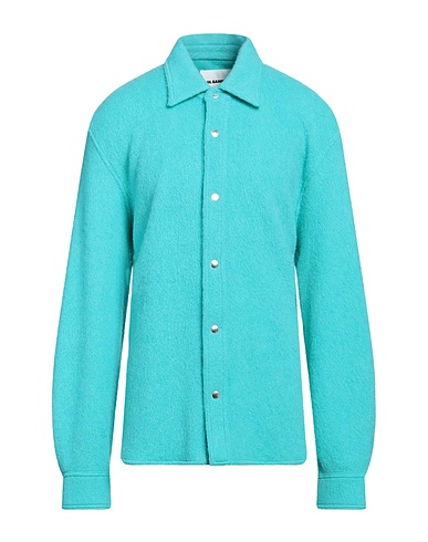 JIL SANDER Solid color shirt Turquoise 63% Alpaca wool, 37% Wool