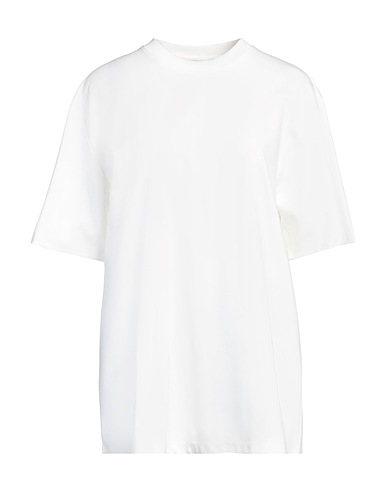 AGNONA Basic T-Shirt Elfenbein 100% Baumwolle, Metall