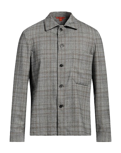 BARENA Patterned shirt Black 98% Virgin Wool, 2% Elastane
