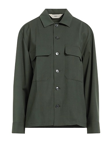 BARENA Camicie e bluse tinta unita Verde 96% Lana Vergine, 4% Elastan