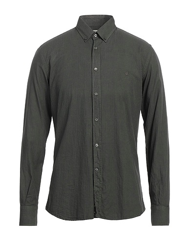 BROOKSFIELD Checked shirt Military green 100% Cotton