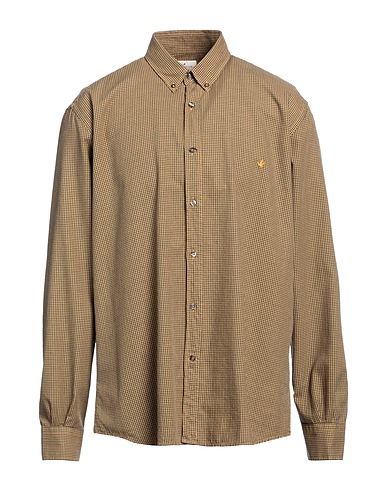 BROOKSFIELD Camicia a quadri Giallo ocra 100% Cotone