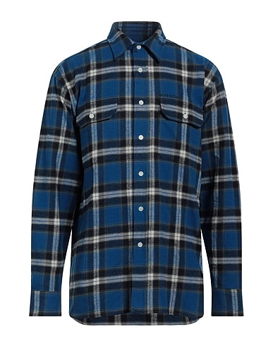 GIVENCHY Kariertes Hemd Blau 100% Baumwolle