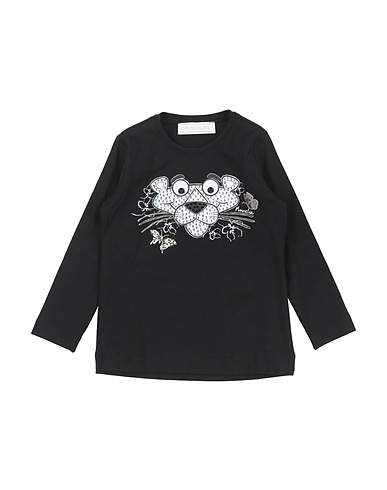 MONNALISA T-shirt Black 95% Cotton, 5% Elastane