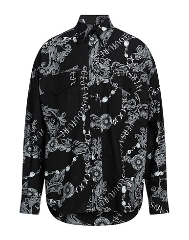 VERSACE JEANS COUTURE Patterned shirt Black 100% Cotton