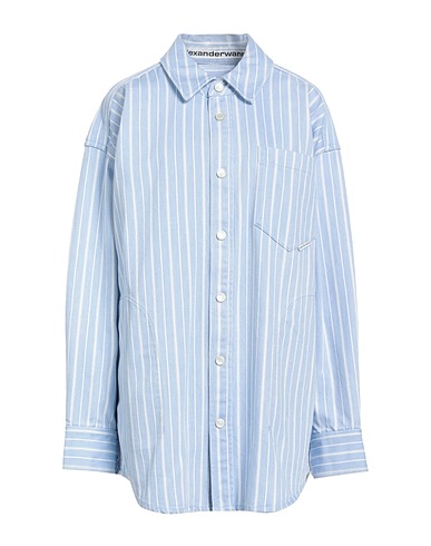 ALEXANDER WANG Τζιν πουκάμισο Ανοιχτό μπλε 100% Βαμβάκι