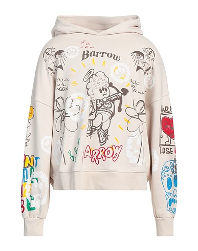BARROW Hooded track jacket  Beige 100% Cotton