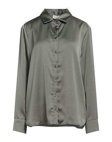 TOUPY Solid colour shirts & blouses Military green 100% Polyester